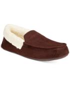 Club Room Men's Slippers, Suede Sherpa Lined & Memory Foam Loafer