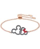 Swarovski Rose Gold-tone Crystal Mickey & Minnie Mouse Slider Bracelet