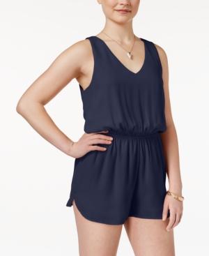 One Clothing Juniors' Surplice-back Romper
