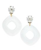Inc International Concepts Gold-tone Crystal & Resin Hoop Drop Earrings, Created For Macy's