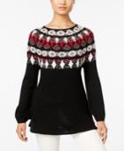 Style & Co. Bishop-sleeve Patterned Sweater, Only At Macy's