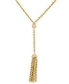 Rope Chain And Tassel Lariat Necklace In 14k Gold