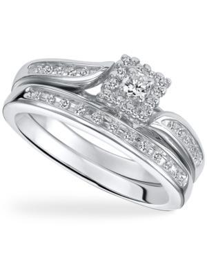 Diamond Ring Set, Sterling Silver Diamond Engagement Ring Set (1/4 Ct. T.w.)