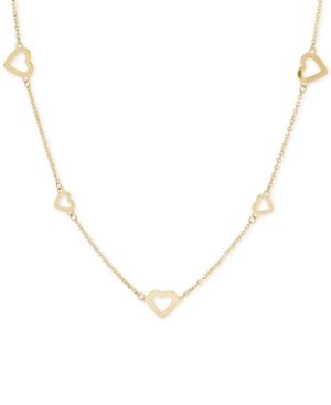 Open Heart 18 Statement Necklace In 14k Gold