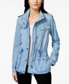 Nanette By Nanette Lepore Drawstring Denim Anorak Jacket