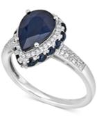 Sapphire (4-1/2 Ct. T.w.) & White Sapphire (1/4 Ct. T.w.) Ring In 10k White Gold