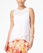 Thalia Sodi Layered Lace-trim Blouse, Only At Macy's
