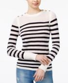 Tommy Hilfiger Button-shoulder Striped Sweater, Only At Macy's