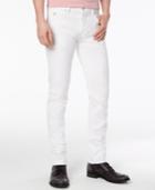 Guess Men's Slim-tapered Fit Stretch White Jeans