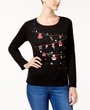 Karen Scott Cotton Holiday T-shirt, Created For Macy's
