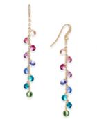 I.n.c. Gold-tone Multi-crystal Linear Drop Earrings, Created For Macy's