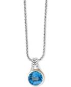 Final Call By Effy Blue Topaz 18 Pendant Necklace (14-3/8 Ct. T.w.) In Sterling Silver & 18k Gold