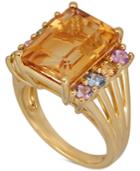 Multi-gemstone Ring (7-5/8 Ct. T.w.) In 14k Gold-plated Sterling Silver