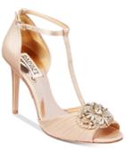 Badgley Mischka Darling T-strap Embellished Sandals Women's Shoes