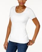 Charter Club Cotton Scoop-neck T-shirt, Only At Macy's