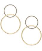 Thalia Sodi Extra Large Gold-tone Pave Large Double Hoop Earrings 3.5, Created For Macy's