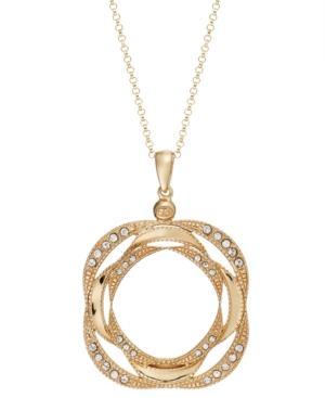 Sis By Simone I Smith 18k Gold Over Sterling Silver Necklace, Crystal Love Knot Pendant