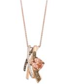 Le Vian Chocolatier Peach Morganite (1-3/4 Ct. T.w.) And Diamond (5/8 Ct. T.w.) Pendant Necklace In 14k Rose Gold, Only At Macy's