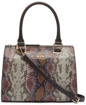 Calvin Klein Halle Python Satchel