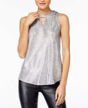 Bcx Juniors' Metallic Keyhole Top