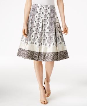 Charter Club Solei Border-print Pleated Skirt, Only At Macy's