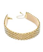 Inc International Concepts Gold-tone Pave & Pink Imitation Pearl Choker Necklace, Created For Macy's