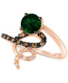 Le Vian Pistachio Diopside (3/4 Ct. T.w.), Chocolate Diamond (1/10 Ct. T.w.) And Vanilla Diamond Accent Spiral Ring In 14k Rose Gold