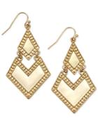 Inc International Concepts Gold-tone Chevron Double Drop Earrings, Created For Macy's