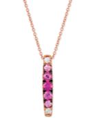 Le Vian Strawberry Layer Cake Pink Sapphire (1/2 Ct. T.w.) & White Sapphire (1/10 Ct. T.w.) 18 Pendant Necklace In 14k Rose Gold