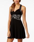 Speechless Juniors' Sequin Empire Flare Dress