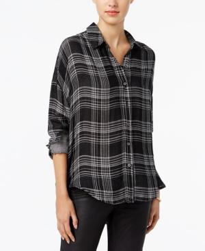 William Rast Aster Plaid High-low Shirt