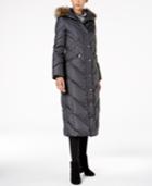 London Fog Faux-fur-trim Down Maxi Coat