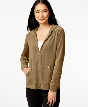 Style & Co. Embellished Velour Hoodie, Only At Macy's
