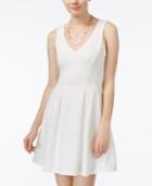 Teeze Me Juniors' Sleeveless V-neck Fit & Flare Dress