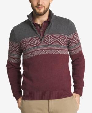 G.h. Bass & Co. Men's Geometric Colorblocked Quarter-zip Sweater