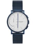 Skagen Connected Men's Hagen Blue Stainless Steel Mesh Bracelet Hybrid Smart Watch 42mm Skt1107
