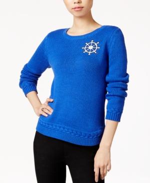 Maison Jules Nautical Patch Sweater, Only At Macy's