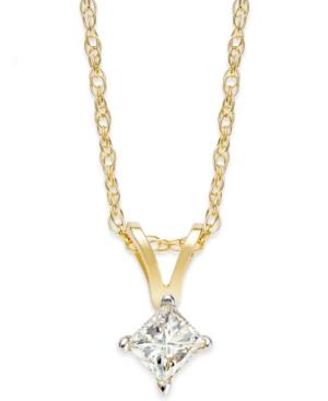 Princess-cut Diamond Pendant Necklace In 10k Gold (1/5 Ct. T.w.)