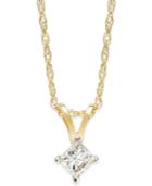 Princess-cut Diamond Pendant Necklace In 10k Gold (1/5 Ct. T.w.)