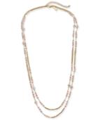 I.n.c. Gold-tone Beaded Double Long Layer Necklace, 60 + 3 Extender, Created For Macy's