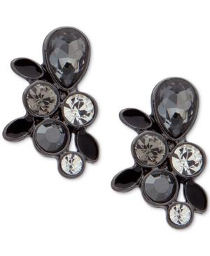 Givenchy Clear & Colored Stone Cluster Stud Earrings