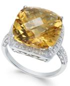Citrine (6 Ct. T.w.) & Diamond Accent Ring In Sterling Silver