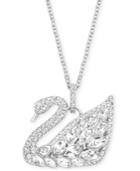 Swarovski Silver-tone Multi-crystal Swan Pendant Necklace