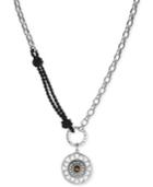 The Sak Silver-tone Tiger's Eye Pendant And Crochet Accent Necklace
