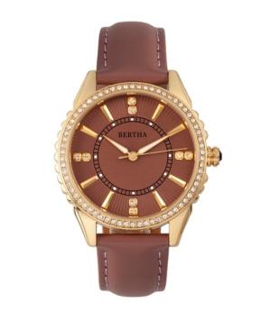 Bertha Quartz Clara Collection Mauve Leather Watch 39mm