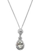 Givenchy Necklace, Silver-tone Swarovski Element Teardrop Pendant Necklace