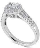 Diamond Oval Engagement Ring (3/4 Ct. T.w.) In 14k White Gold