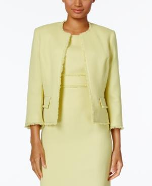 Kasper Textured Fringe-trim Blazer