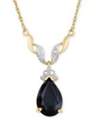 Sapphire (3 Ct. T.w.) & Diamond Accent 18 Pendant Necklace In 18k Gold-plated Sterling Silver