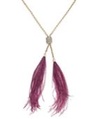 Inc International Concepts Gold-tone Double Feather And Pave Lariat Necklace, Only At Macy's